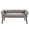 Modern Grey Entryway Bench with Curved Seat and Flared Wood Legs